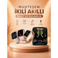Wireless  Akıllı Saat Ve Dijital Göstergeli Kablosuz Bluetooth Kulaklık Nabız Ölçer