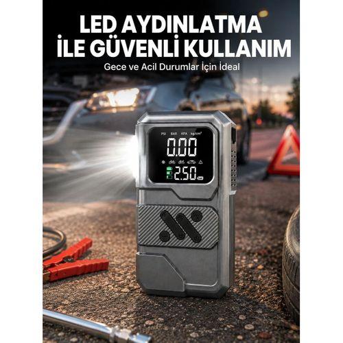 Çok Fonksiyonlu Akü Takviye Ve Taşınabilir Hava Kompresörü