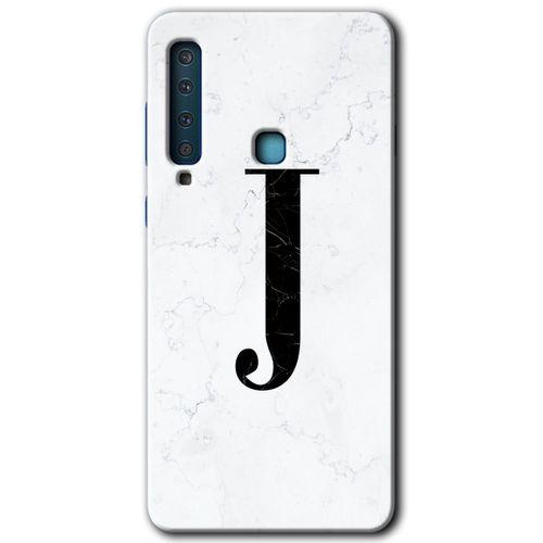 Potkal Hediye Fabrikası Samsung Galaxy A9 2018 Kılıf HD Desen Baskılı Arka Kapak - Beyaz Mermer Desenli J Harfi