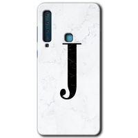 Potkal Hediye Fabrikası Samsung Galaxy A9 2018 Kılıf HD Desen Baskılı Arka Kapak - Beyaz Mermer Desenli J Harfi