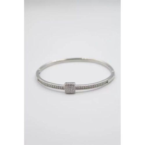 Taşlı Vip Bilezik - Gümüş