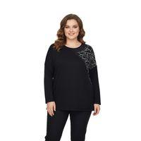 Kadın Siyah Sıfır Yaka Taşlı Bluz BGL-ST05156