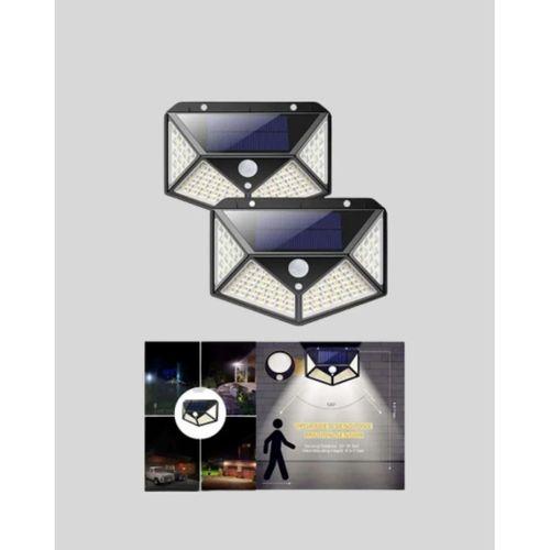 100 Led Solar Lamba Hareket Algılamalı Bahçe Duvar Dış Mekan Aydınlatma