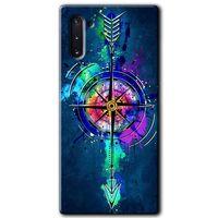 MRCİLETİSİM MRCİLETİSİM Samsung Galaxy Note 10 Kılıf HD Desen Baskılı Arka Kapak + Temperli Cam - Gizemli Pusula