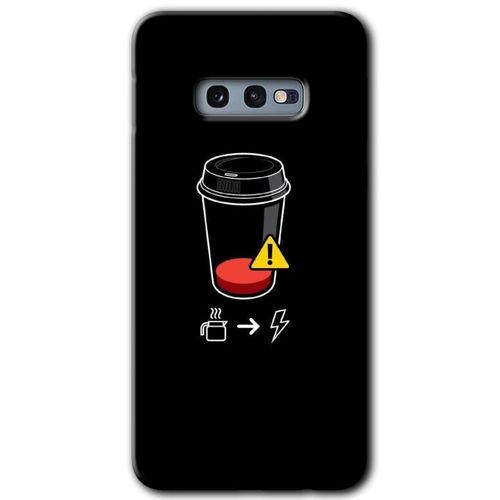Galaxy S10e Kılıf HD Desen Baskılı Arka Kapak - Coffee Battery + Kırılmaz Cam