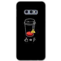 Galaxy S10e Kılıf HD Desen Baskılı Arka Kapak - Coffee Battery + Kırılmaz Cam
