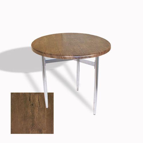 Dockers Venedik Masa Yuvarlak Çap 70 kromnikel (Werzalit, Wermodin veya Allzalit Tabla) - Rustic Dark