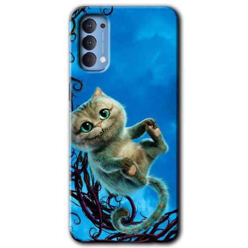 Oppo Reno 4 Kılıf HD Desen Baskılı Arka Kapak - Çılgın Kedi