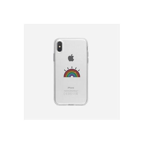 Gökkuşağı Desenli iPhone Xs Max Şeffaf Telefon Kılıfı