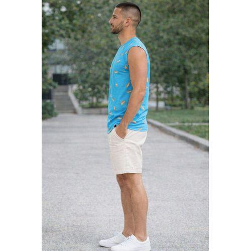 ALEXANDERGARDI YIRTMAÇLI DESENLİ KOLSUZ T-SHİRT (B23-00135)