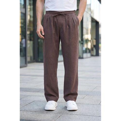 Wert Lyocell Kumaş Relaxed Fit Çİft Pileli Jogger Eşofman Altı Pantolon - Kahve
