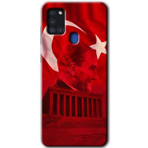 Potkal Hediye Fabrikası Samsung Galaxy A21s Kılıf HD Desen Baskılı Arka Kapak - Anıtkabir Atatürk