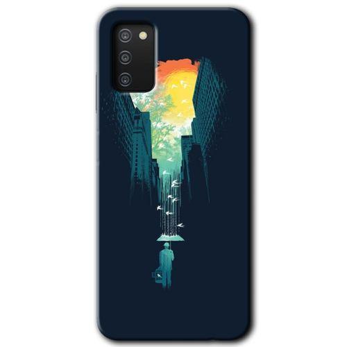 Samsung Galaxy A03s Kılıf HD Desen Baskılı Arka Kapak - City Bird Sky