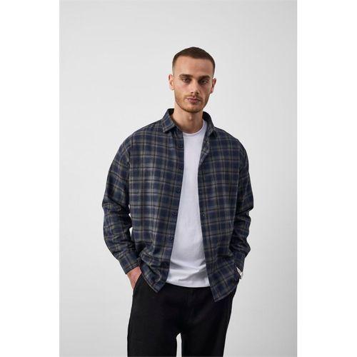 Dragon Relaxed Fit Pamuklu Kareli Flanel Erkek Gömlek - Yeşil
