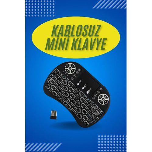 Işıklı Kablosuz Mini Klavye Ve Dokunmatik Mouse Seti Türkçe Kablosuz