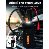Dijital Lastik Şişirme Kompresörü Akü Takviye Powerbank Led Aydınlatmalı Acil Durum Cihazı