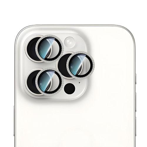 Apple iPhone 15 Pro Max CaseWorld Alloy Sparkling Diamond Serisi Taşlı Lens Koruyucu