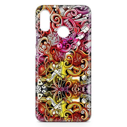 Huawei Nova 3e Kılıf Örgücü Doodle Arka Kapak Koruma Desenli Full Koruyucu