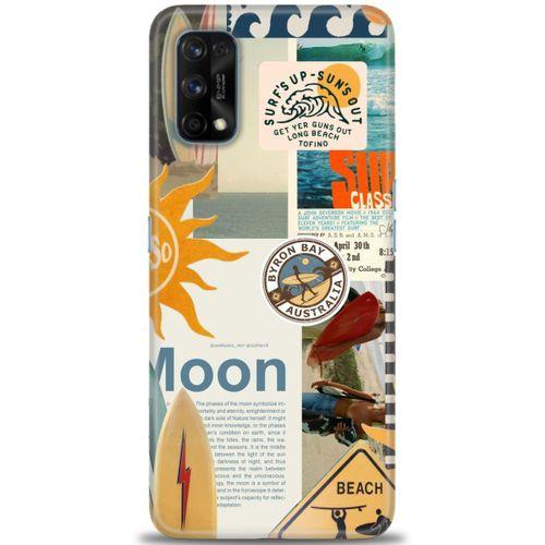 Realme 7 Pro Kılıf HD Baskılı Kılıf - Moon + Tam Ekran Koruyucu
