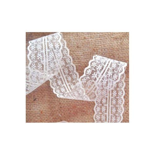 10 Metre Çift Katlı Güpür Dantel Kurdele Krem ( En : 5 Cm)