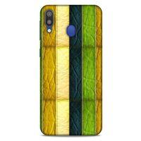 Samsung Galaxy M20 Kılıf Patchwork (37) Silicone Cover Sarı Lacivert