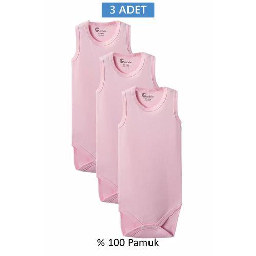 Pembe Askılı Body Zıbın 2-7 YAŞ Çocuklar İçin (3 ADET) Alttan Çıtçıtlı Özel Gereksinimli
