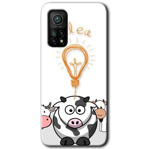 MRCİLETİSİM Xiaomi Mi 10T Pro Kılıf HD Desen Baskılı Arka Kapak + Temperli Cam - İdea Lamp