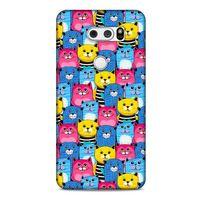 Lopard LG K50S Uyumlu Kılıf Kediler (36) Glitter Kılıf Mavi Pembe