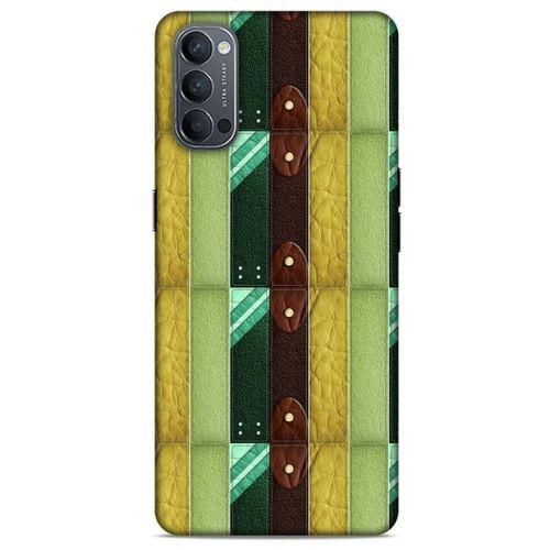 Oppo Reno 4 Kılıf Patchwork (15) Antişok Kılıf Yeşil Kahve