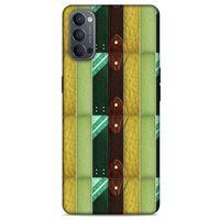 Oppo Reno 4 Kılıf Patchwork (15) Antişok Kılıf Yeşil Kahve