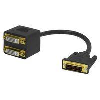 PowerMaster PM-25997 24+1 DVI Erkek TO 2x 24+5 DVI Dişi Çoklayıcı Kablo 32Cm