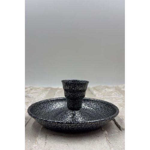 Kulpsuz Metal Nostalji Mumluk & El Şamdanı Kendinden Iğneli Gümüş Turna2623-9