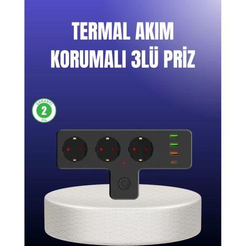 Usb Ve Type-c Portlu Anahtarlı Çoklu Priz Güç Ünitesi