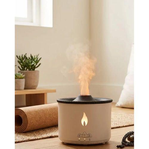 Aromaterapi Difüzörü Alev Efektli Led Işıklı Sessiz Hava Nemlendirici Otomatik Kapanma