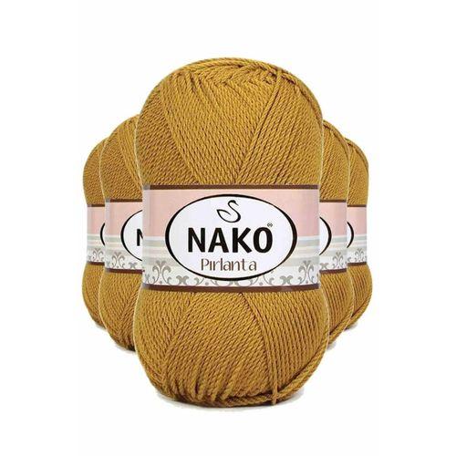 5 Adet Pırlanta Amigurumi El Örgü İpi Yünü Altın 6706