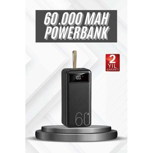 Hızlı Şarj 4 Çıkışlı Powerbank 60.000 Mah Taşınabilir Dijital Göstergeli