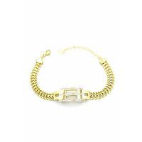 Taşlı Zincir Bileklik - Altın