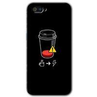 Realme C2 Kılıf HD Desen Baskılı Arka Kapak - Coffee Battery + Kırılmaz Cam