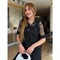 Kadın Fileli Kapüşonlu Modal Ceket