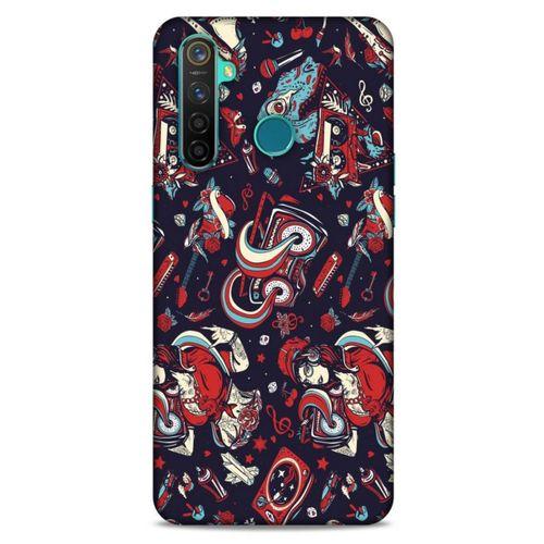 Retro (6) Desen Silikon Kılıf Renkli Oppo Realme 5 Pro Kılıf