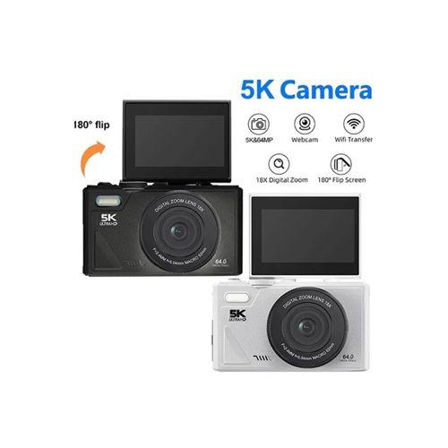 5k 75mp Hd Dijital Kamera 18x Dijital Zoom, Flaşlı,3.0 İnç Ekranlı Fotoğraf Makinesi