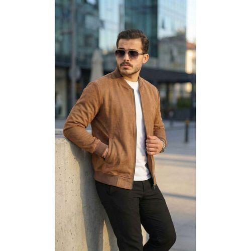 Erkek Scuba Süet Kumaş Bomber Hırka