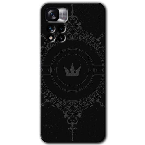 MRCİLETİSİM Xiaomi Redmi Note 11 Pro Plus 5G Kılıf HD Desen Baskılı Arka Kapak+Temperli Cam - Siyah Mandala 1