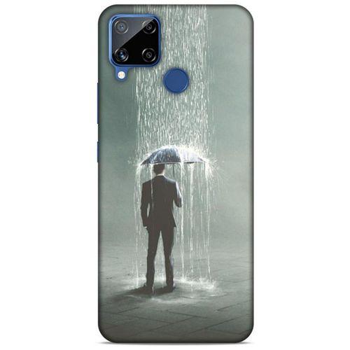 Oppo Realme C15 Kılıf Depresyon (49) Ultra Silikon Kılıf Sarı Yeşil