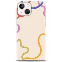 iPhone 14 Plus Kılıf HD Baskılı Kılıf - Renk Çizgileri + Tam Ekran Koruyucu