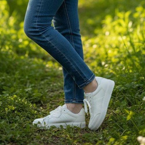 Darkstep 158 Beyaz Cilt Düz Taban Spor Ayakkabı