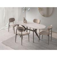 Star Polo Travertan Cappucino Mutfak Masa Sandalye Takımı 82x138