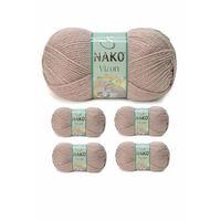 5 Adet Vizon Premium Akrilik El Örgü İpi Yünü Renk No:257 Sütlü Kahve