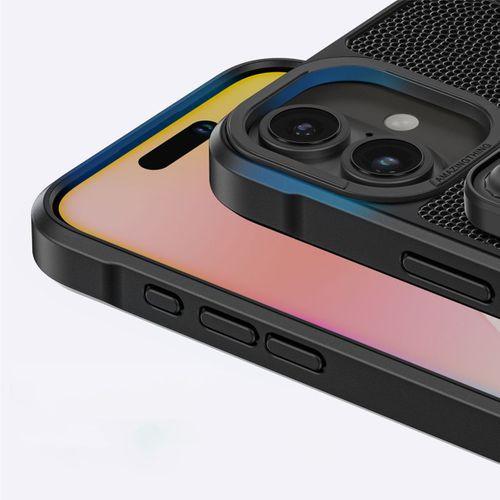 Apple iPhone 16 Plus Kılıf M-safe Şarj Özellikli Standlı Kartlıklı Set Amazinghing Glamour Luxe Serisi Kapak