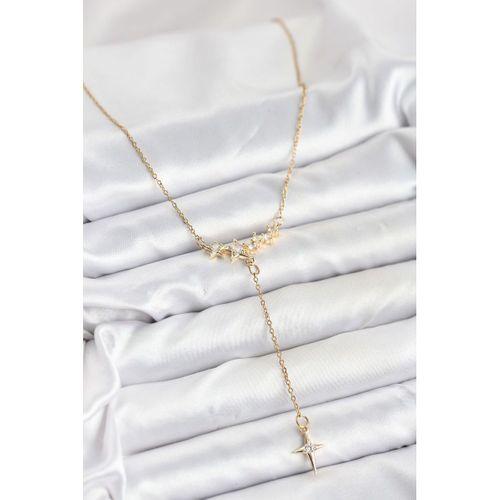 316L Çelik Zincir Gold Renk Yıldız Model Y Kadın Kolye